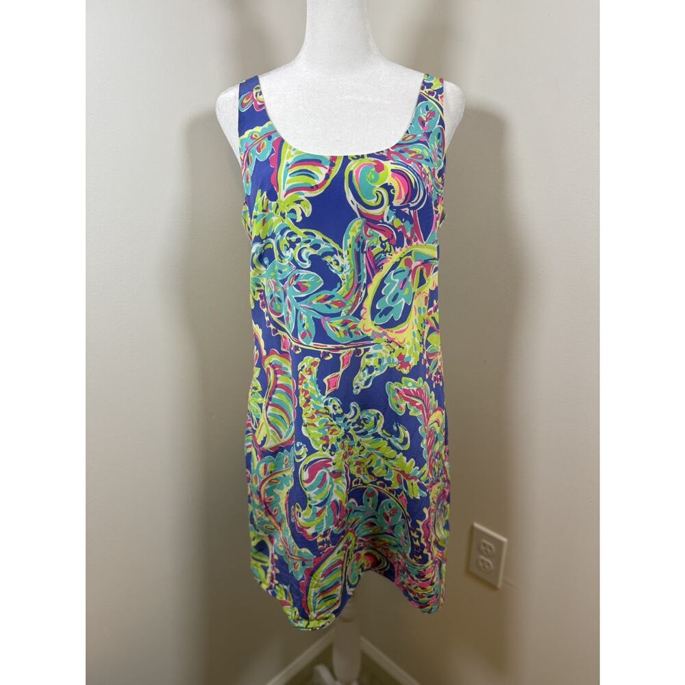 Lilly Pulitzer Silk Shift Tank Dress Small Poppy Toucan Play Print Low Back - Picture 12 of 14